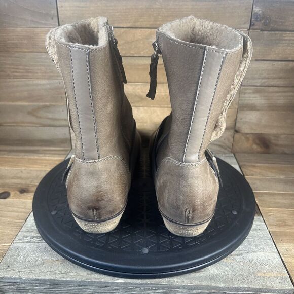 Softwalk Rayne Boots Womens Sz 9 Brown Leather Casual Mid Buckle Bootie Sherpa - Picture 4 of 10